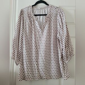 Printed V-Neck Blouse